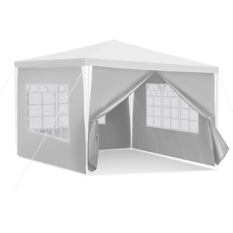 Tonnelle Pavillon Tente de Jardin – Tente pratique pour la plage, montage facile avec Easy-Klett, parfait pour les fêtes 3x3m Blanc - Blanc - Swanew
