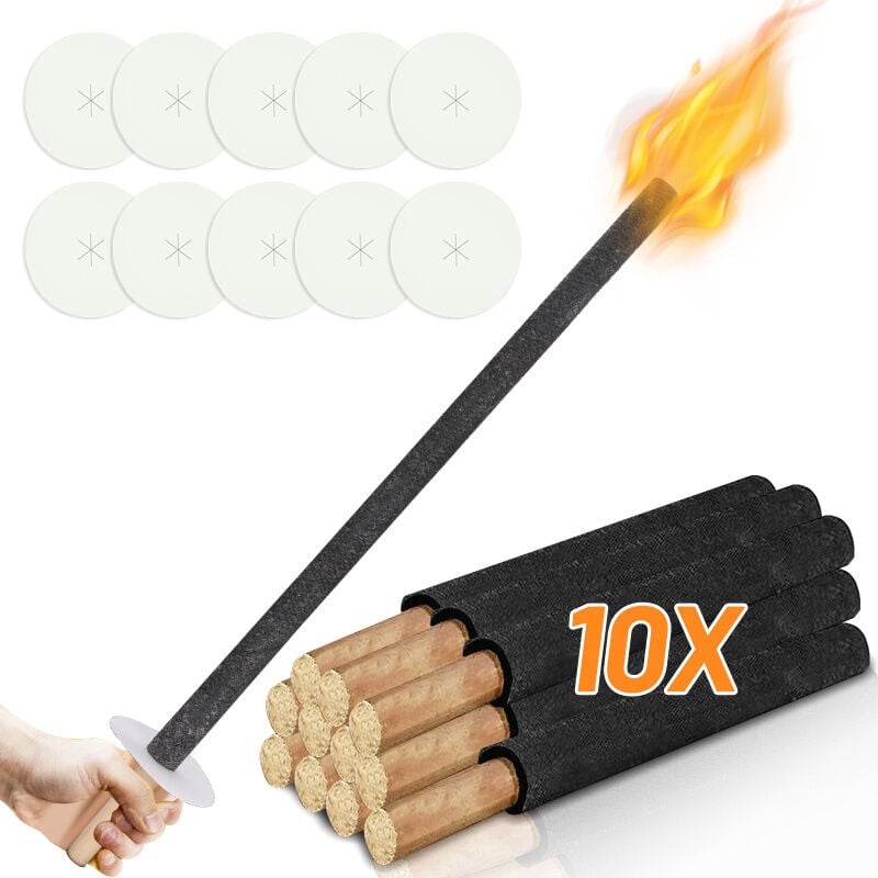 Swanew Torche jardin Torches de cire Party 72cm Temps de combustion 90 min 10x