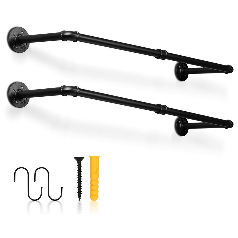 Tolletour - Tringle à vêtements 90cm Lot de 2 tringle penderie penderie penderies jusqu'à 65 kg de charge