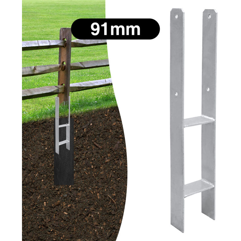 Tubiaz 4x Ancres h support de poteau Ancres de clôture Pied de poteau Ancre de poteau Douille de sol 91 mm - Tolletour