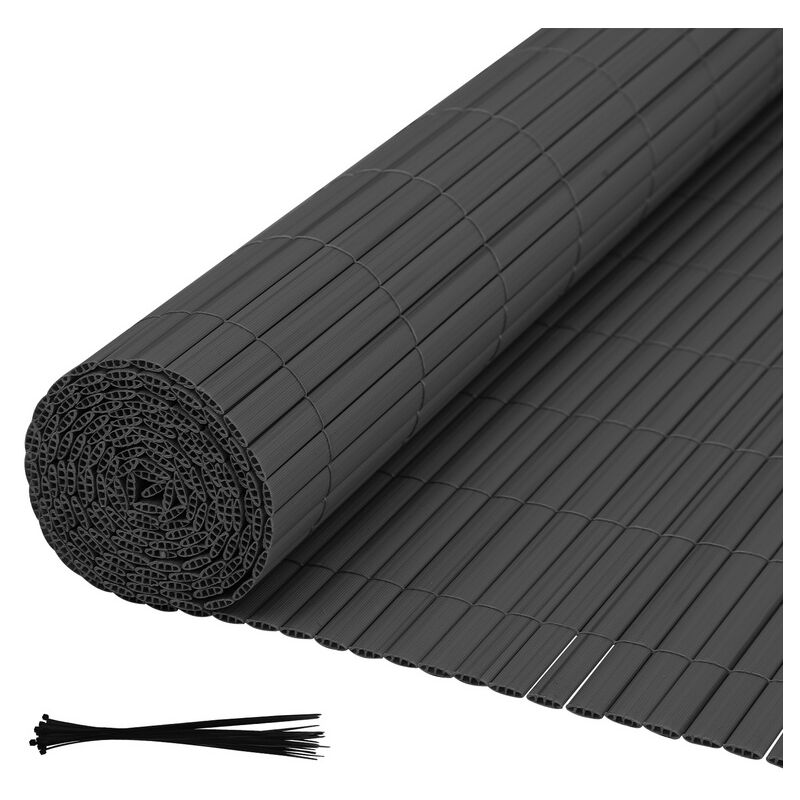 Tubiaz Canisse en pvc Canisse pvc pour jardin balcon terrasse. Balcon clôture brise-vent Gris 140 x 900cm - Tolletour