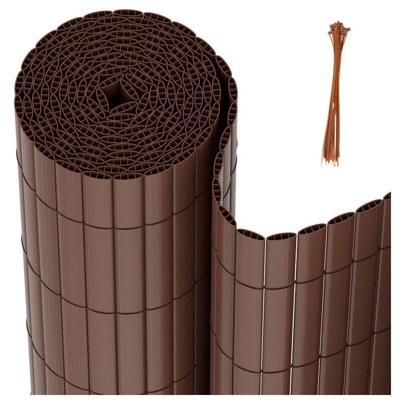 Tubiaz Canisse en pvc Canisse pvc pour jardin balcon terrasse. Balcon clôture brise-vent Marron 160 x 1000cm - Tolletour