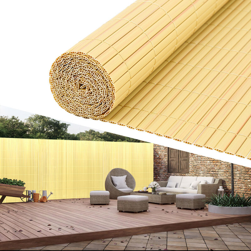 Tolletour - Tubiaz Canisse pvc Brise Vue, Paravent de Jardin, Piscines, Balcon Terrasse, Palissade en pvc Résistant aux uv, Intempéries, Beige 120 x