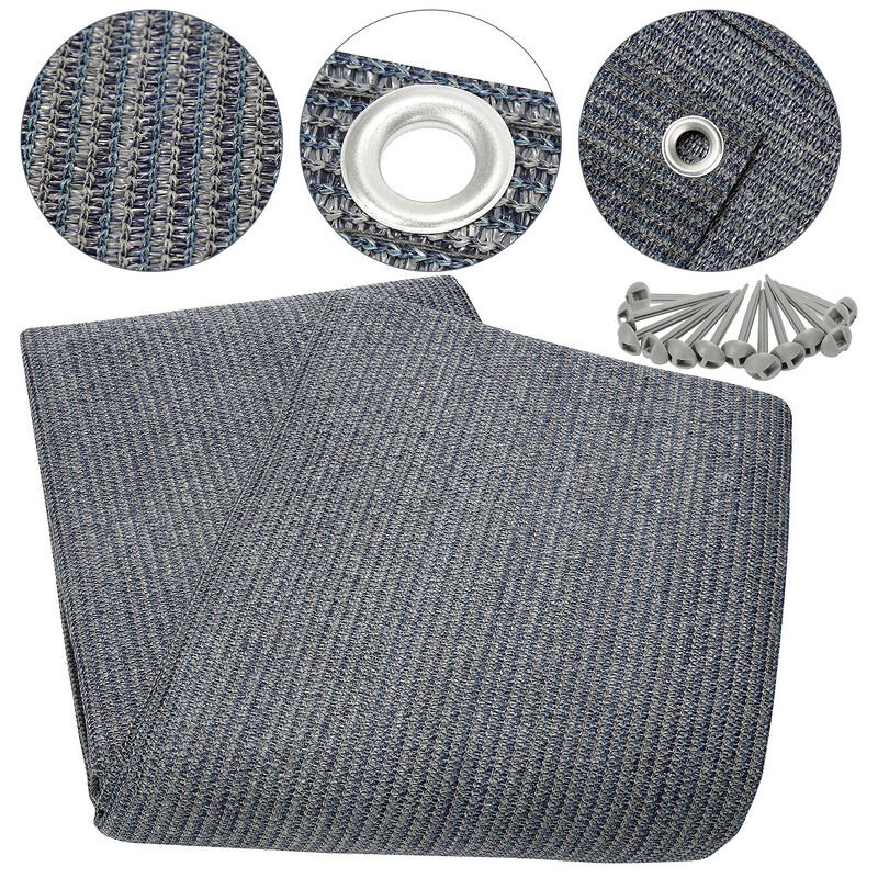 Tolletour - Tubiaz Tapis d'extérieur Tapis de Tente Tapis de Voyage de Camping Tapis de Auvent Caravane 250X600cm Bleu-gris