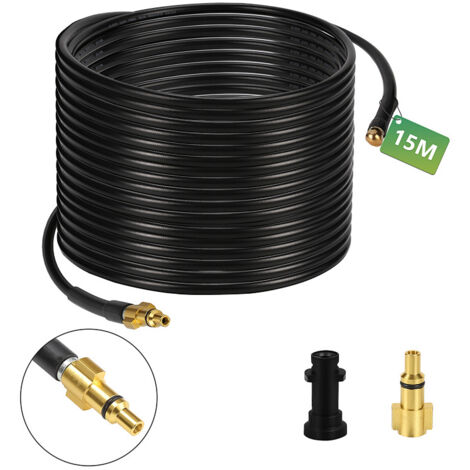 TolleTour Tubo sturatubi 15m 180Bar con ugello in rame e attacco M22 resistente
