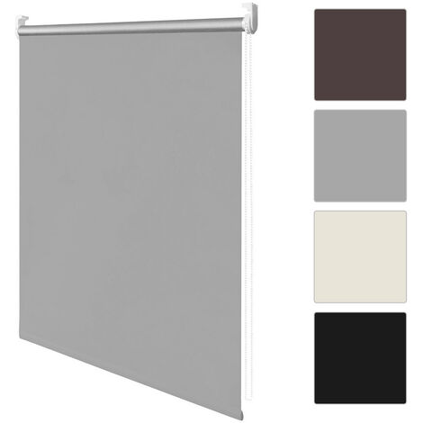 TolleTour Verdunklungsrollo 40x160cm Klemmfix Rollo Verdunkelung Fensterrollo Tageslicht Sichtschutz mit Beschichtung ohne Bohren für Fenster & Türen grau - grau