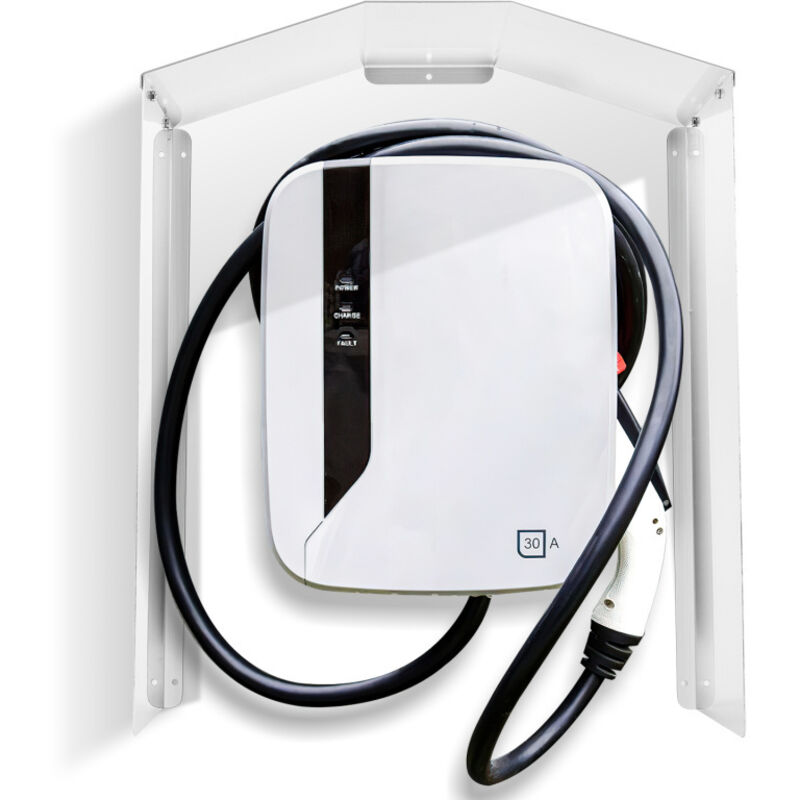 Wallbox protection contre les intempéries acier inoxydable y compris accessoires pour station de recharge - 45 x 40 x 20 cm - Tolletour