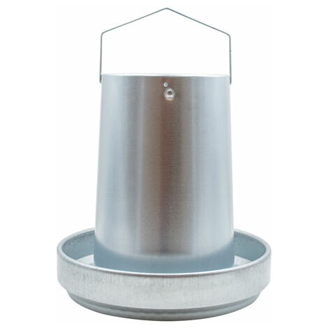 Tolva Chapa Galvanizada - Comedero para Aves de Corral - Con asa para colgar - 20 KG