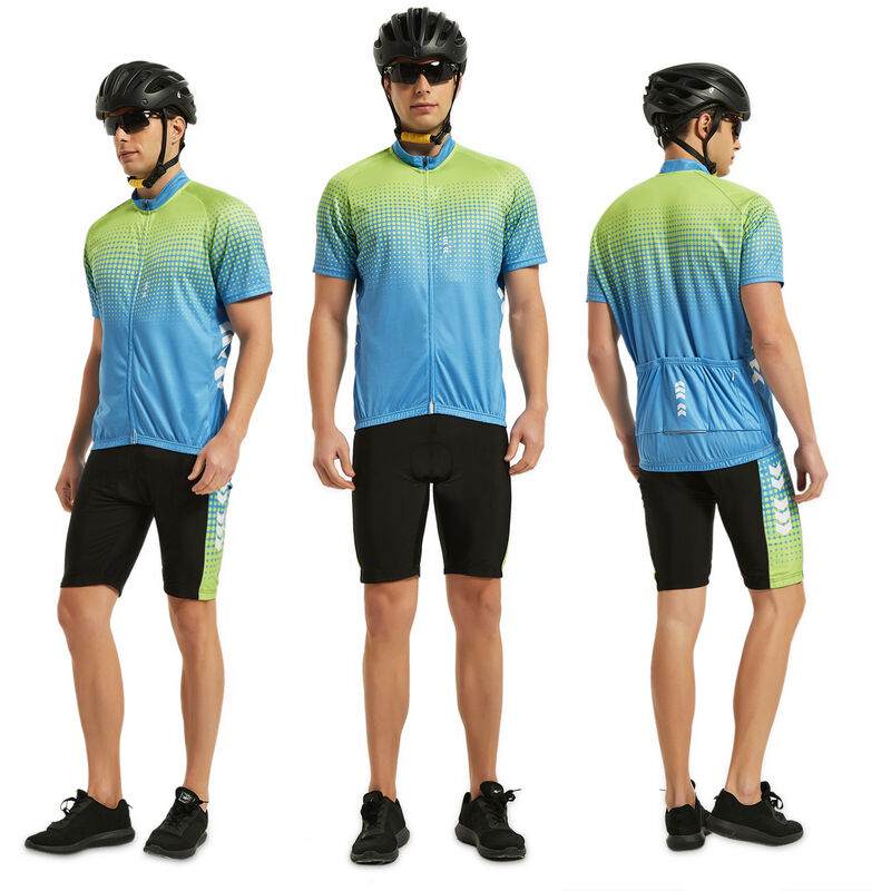 

TOM SHOO Trajes cortos de verano para hombre Conjunto de ciclismo Jersey de ciclismo con pantalones cortos de montar acolchados de gel 5D Conjunto de