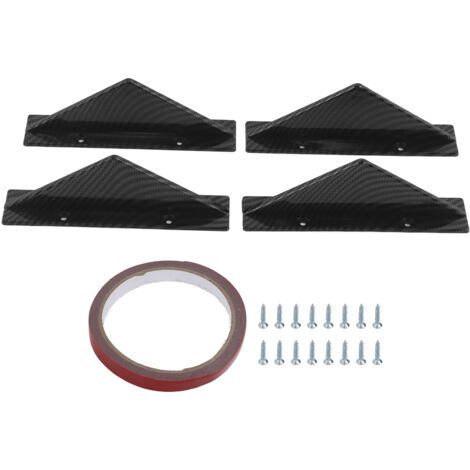 Toma de aire universal [Kit de alerón inferior] ABS negro para parachoques trasero, 4 piezas [Estabilización y protección]