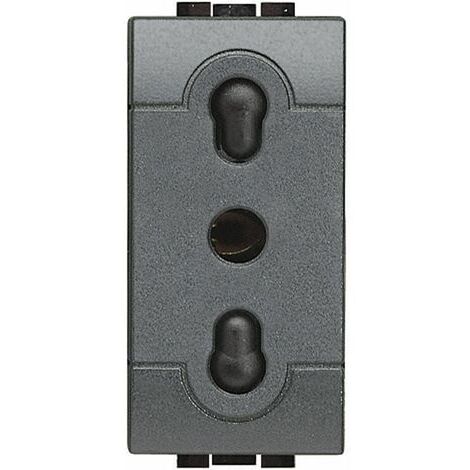 Toma de corriente Bticino Livinglight 2P+E 10/16A 250V Antracita L4180