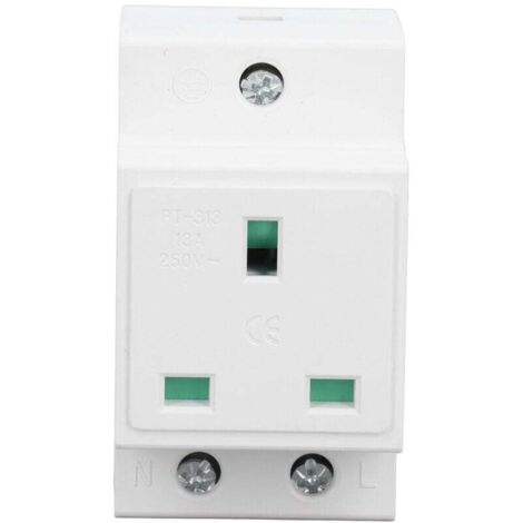 Toma de corriente CA de riel DIN fiable para panel de distribución, de nailon ignífugo para una fácil instalación (RU CA 250 V, 13 A)