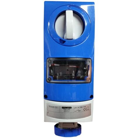 Toma de corriente con enclavamiento Gewiss 2P+E 16A IP66 230V GW66827