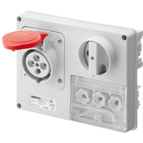 Toma de corriente con enclavamiento Gewiss 3P+N+E 16A IP44 380V sin caja GW66131