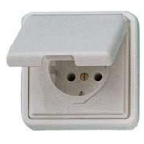 Toma de corriente con tapa, FR UP arkt.blanco