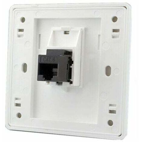 Toma de corriente de pared de red Gigabit CAT6 hembra a hembra con doble paso RJ45 LAN Internet placa frontal toma de corriente recta, 86 x 86 mm, 1 unidad