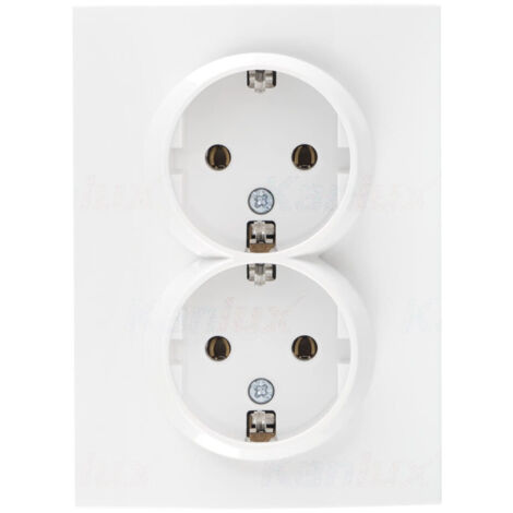Toma de corriente doble Schuko, completa LOGI blanco Kanlux 25095