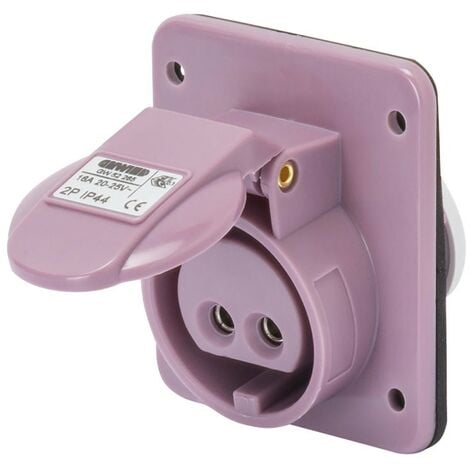 Toma de corriente empotrada Gewiss 2P 16A IP44 violeta 24V GW62265