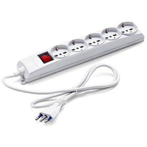 Toma de corriente multiple universal para 5 tomas de corriente con interruptor