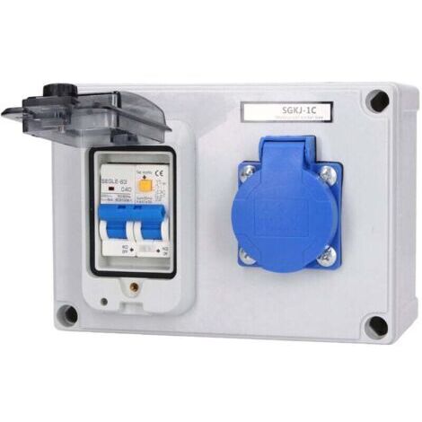 Toma de corriente mural, estándar alemán 200-250V con interruptor diferencial 1P+N de 230V 40A