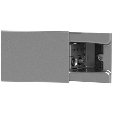 Toma de corriente oculta 4Box Hide 3 módulos deslizante con una toma y una toma Tv/Sat gris Tekno 4B.02.008