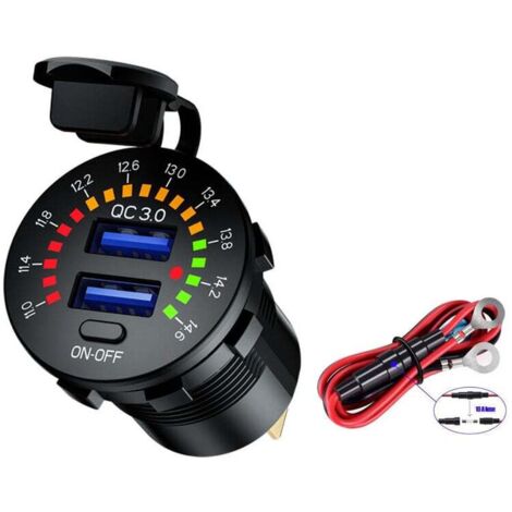 Toma de corriente para coche USB Quick Charge 3.0 de 12 V