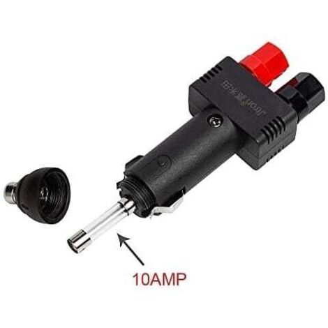 Toma de corriente para encendedor KZQ de 12 V y 10 A con cable de alimentación para ahorro, cable de alimentación negro para inversor.