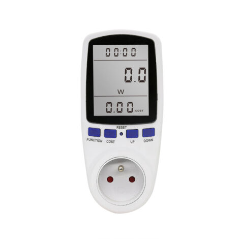 Toma de corriente para vatímetro, medidor de energía CA 185 V-264 V, medidor de consumo de energía, toma de corriente con monitor de consumo de electricidad y pantalla LCD.