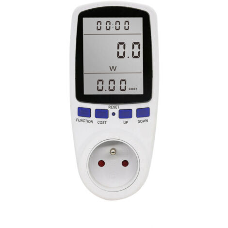Toma de corriente para vatímetro, medidor de energía CA 185 V-264 V, medidor de consumo eléctrico, toma de corriente para monitorización de consumo energético con pantalla LCD