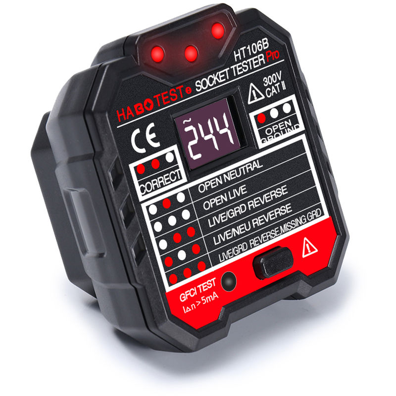 

Toma de corriente Probador Polaridad del circuito Detector de voltaje Toma de corriente de pared Búsqueda de interruptor automático Prueba RC Sasicare