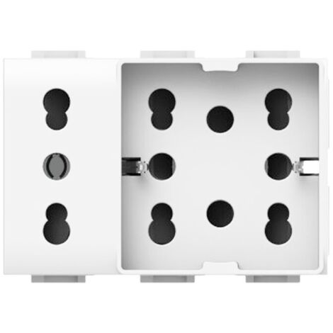 Toma de corriente universal 10/16A 3 módulos Side 4Box Unica para Vimar Plana 4B.V14.H21.XL