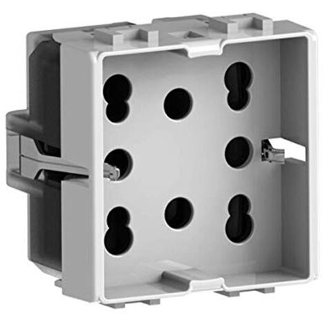 Toma de corriente universal bipolar y schuko 10/16A 2 módulos Lateral 4Box para Living blanco 4B.N.H21