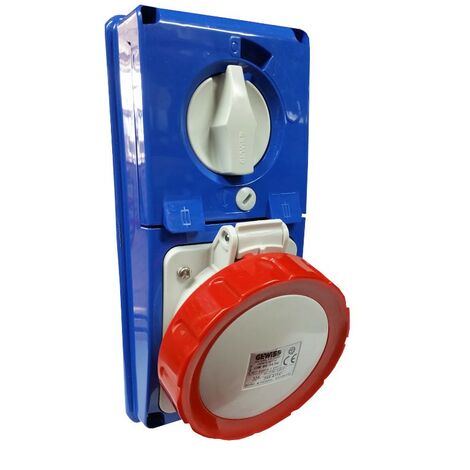 Toma de corriente vertical con enclavamiento Gewiss 3P+N+E 32A IP67 GW66342N