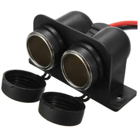 Toma de encendedor de cigarrillos, 12 V/24 V CC, de grado marino, impermeable, de doble orificio, para coche y barco