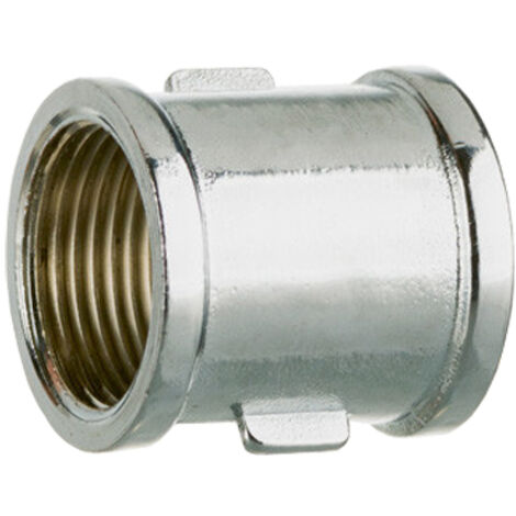 Toma de latón cromado 1/2” hembra/hembra