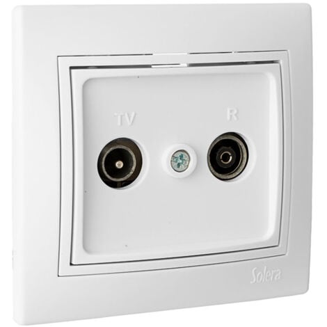Toma de señal para TV y radio color blanco monobloc 83x81mm  Solera E3/42899
