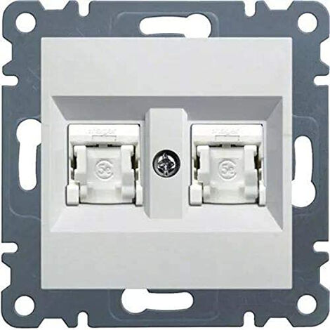 TOMA DOBLE RJ45, CAT.5E,UTP, LU, BLPOLAR HAGER WL2120