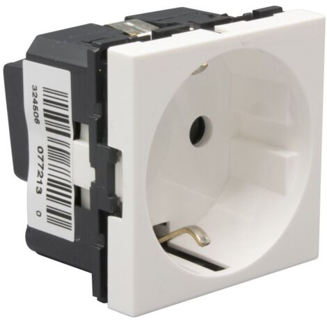 Toma enchufe schuko 2P+T c/tornillo blanco Mosaic 077213