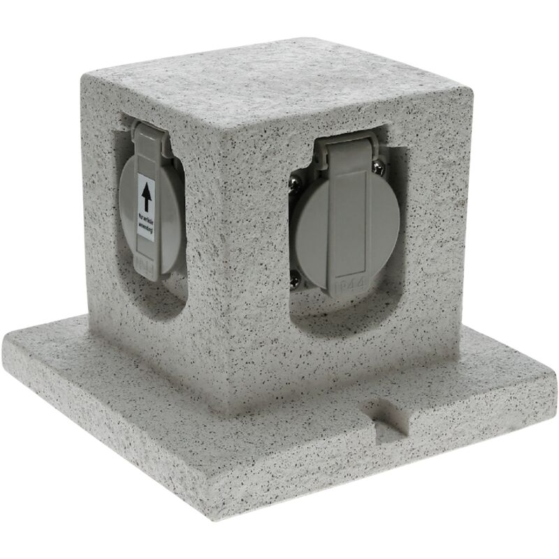 

Toma externa 4 vías, IP44, aspecto piedra, 170x170x140mm, 3500W, 16A