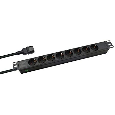 TOMA HELOS 19'' PROFESIONAL, 8-FACH, NEGRO, 2.0M, PARA USV (C14) 262836