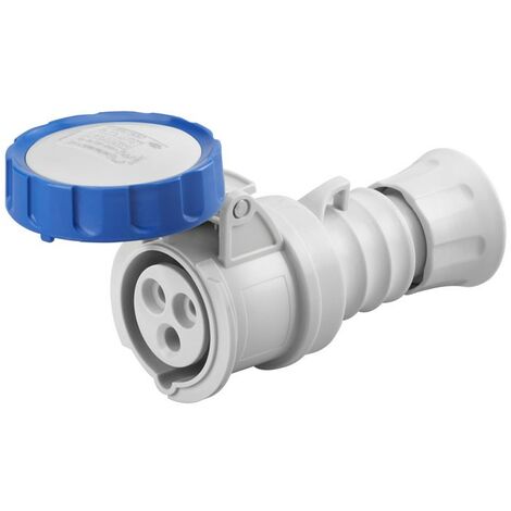 Toma móvil Gewiss 2P+E 16A IP67 azul 220V GW62026H