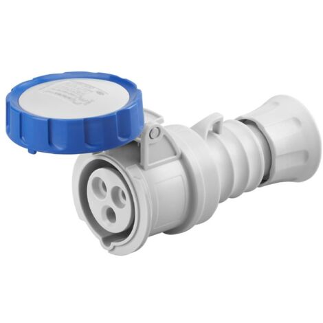 Toma móvil Gewiss 2P+E 32A IP67 azul 220V GW62037H