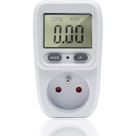 Toma para vatímetro, medición de consumo eléctrico, toma para medidor de energía, medidor de consumo eléctrico, ahorrador de electricidad, 3680 W, 16 A (paquete de 1)