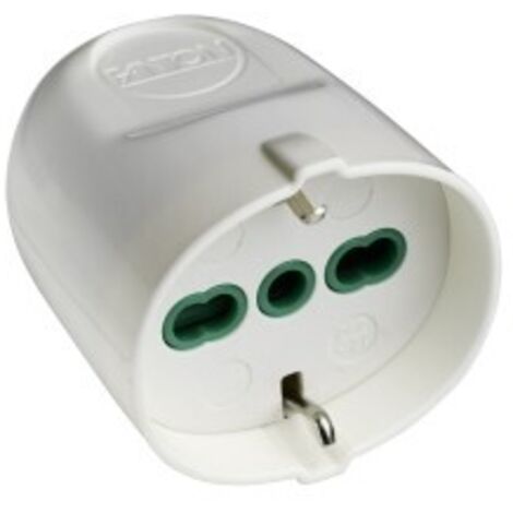 Toma schuko italiana/alemana de dos hilos Fanton 2P+E 16A blanco 81050