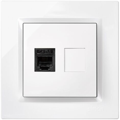 Toma teléfono blanco