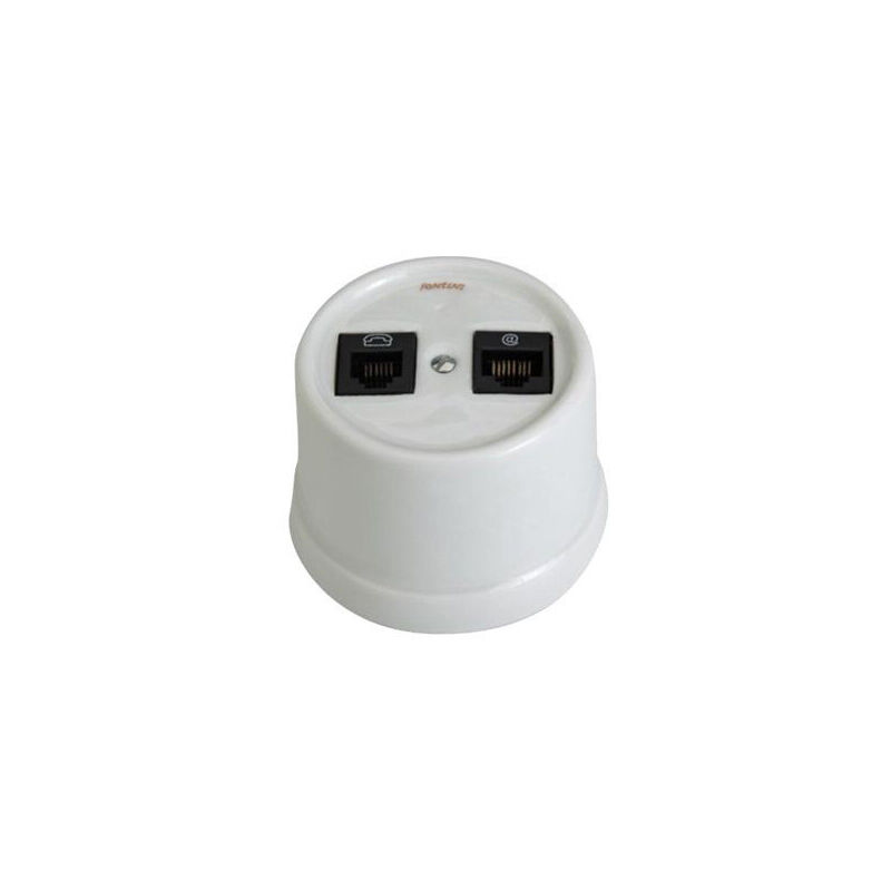 

Toma de teléfono doble de porcelana 6 vías ( Garby 30 700 17 2) - Fontini
