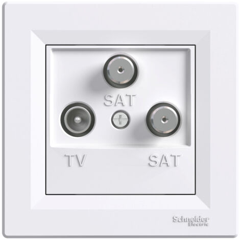 Toma terminal TV-SAT-SAT 1dB, blanco ASFORA
