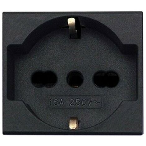 Toma unel Bipasso 2P+T 10/16A Negro AVE 45390/15TS