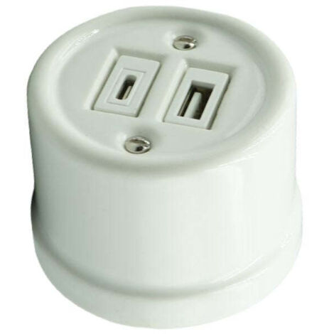 Toma USB Superficie Porcelana Blanca Tipo A + Tipo C 10A
