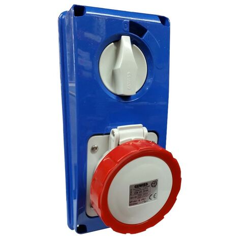 Toma vertical 3P+N+E 16A con enclavamiento sin fondo GW66309N